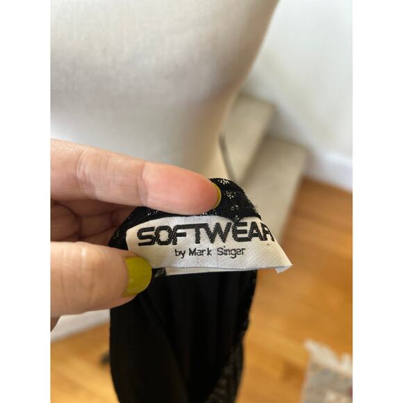 Vintage Y2K Black Ribbed Sparkle Dot Stretchy Tank Top Fairy Whimsygoth - Picture 5 of 7